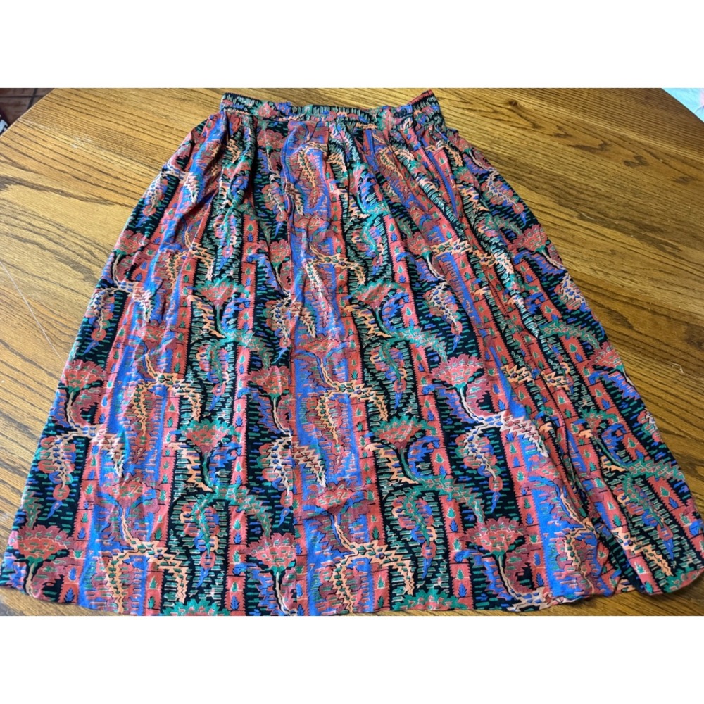 Giorgio‎ Sant' Angelo Vintage Rayon Midi Skirt Abstract Made in Yugoslavia 10